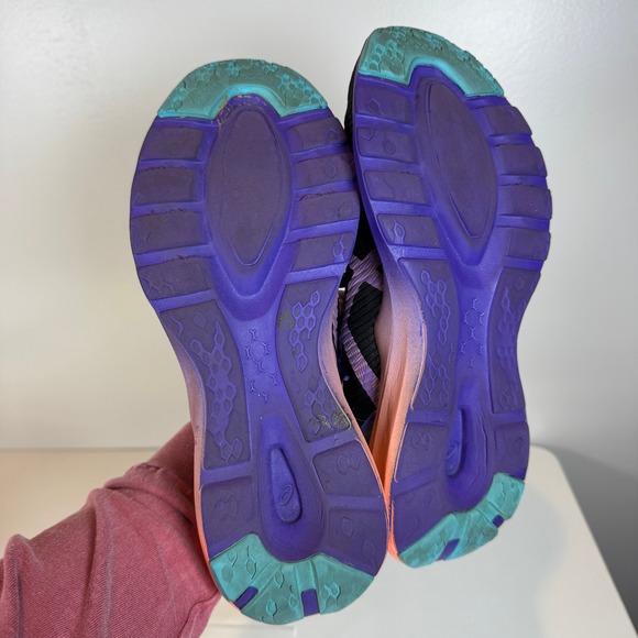 ASICS Versablast Running Shoes Womens 8.5 Black Purple Coral Sneakers Gym Sporty - Picture 9 of 10